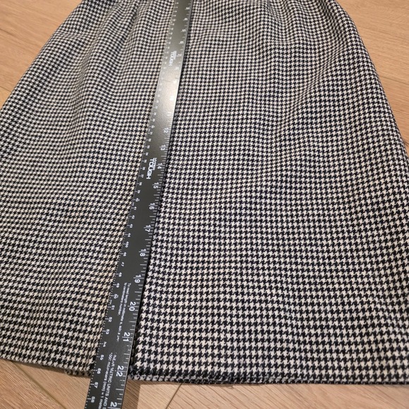 VTG Evan-Picone Saks Fifth Avenue Houndstooth Wool Pencil Skirt Black White 8P - Picture 9 of 11